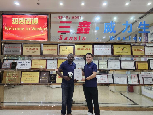 an Africa technician got the completion certificate of training in hemodialysis machine from Chengdu Weslsy